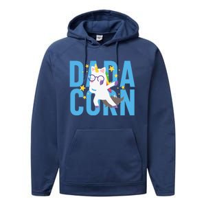 Father's Day Dadacorn Unicorn Fatherhood Gift Performance Fleece Hoodie