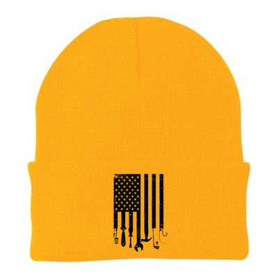 Father's Day Dad Tools USA American Flag Knit Cap Winter Beanie