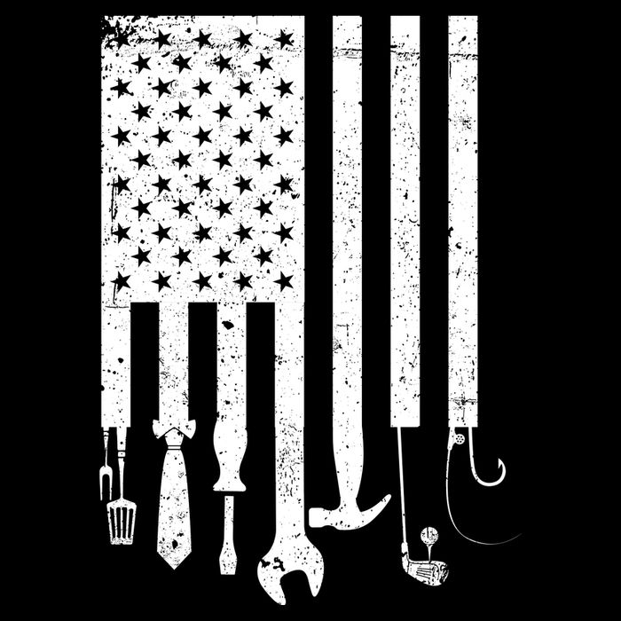 Father's Day Dad Tools USA American Flag Sustainable Bucket Hat