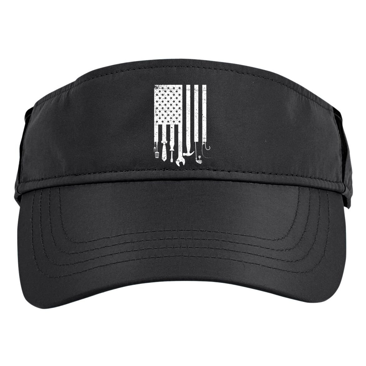 Father's Day Dad Tools USA American Flag Adult Drive Performance Visor