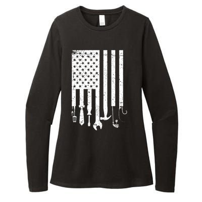 Father's Day Dad Tools USA American Flag Womens CVC Long Sleeve Shirt