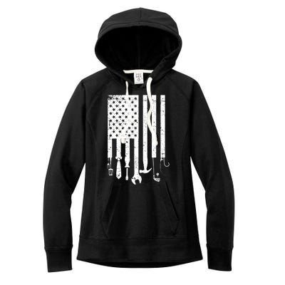 Father's Day Dad Tools USA American Flag Women's Fleece Hoodie