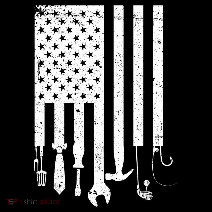 Father's Day Dad Tools USA American Flag 16 in Basic Backpack