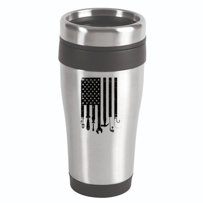 Father's Day Dad Tools USA American Flag 16oz Travel Tumbler