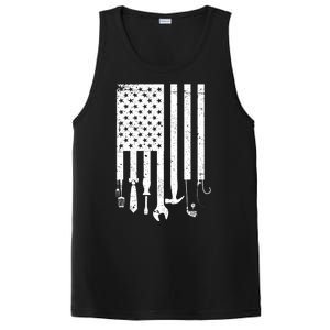 Father's Day Dad Tools USA American Flag PosiCharge Competitor Tank