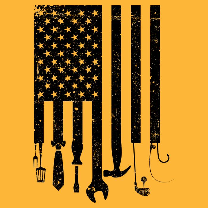 Father's Day Dad Tools USA American Flag Cooling Performance Crew T-Shirt