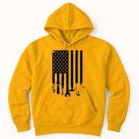 Father's Day Dad Tools USA American Flag Hoodie