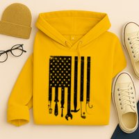 Father's Day Dad Tools USA American Flag Hoodie