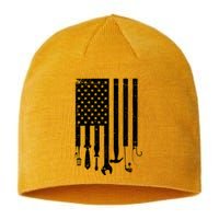 Father's Day Dad Tools USA American Flag Sustainable Beanie