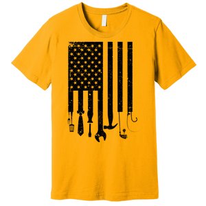 Father's Day Dad Tools USA American Flag Premium T-Shirt