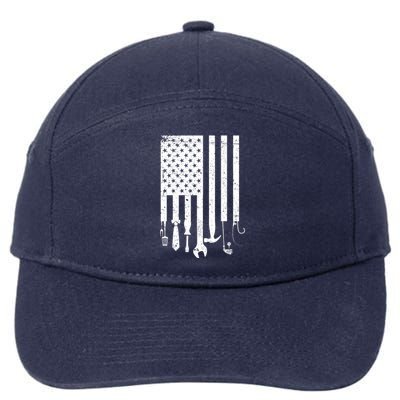 Father's Day Dad Tools USA American Flag 7-Panel Snapback Hat