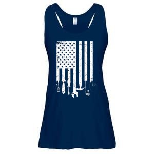 Father's Day Dad Tools USA American Flag Ladies Essential Flowy Tank