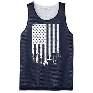 Father's Day Dad Tools USA American Flag Mesh Reversible Basketball Jersey Tank