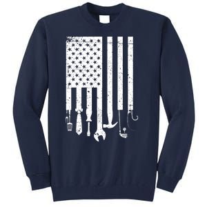 Father's Day Dad Tools USA American Flag Tall Sweatshirt