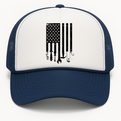 Father's Day Dad Tools USA American Flag Trucker Hat