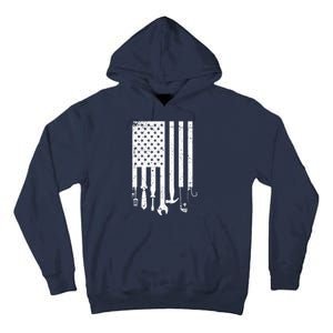 Father's Day Dad Tools USA American Flag Tall Hoodie