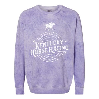 Funny Derby Day Kentucky Horse Racing And Mint Juleps Gift Colorblast Crewneck Sweatshirt