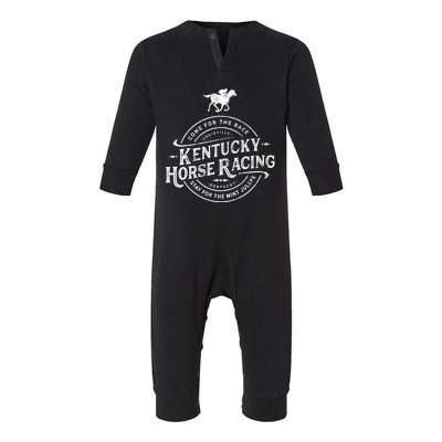 Funny Derby Day Kentucky Horse Racing And Mint Juleps Gift Infant Fleece One Piece