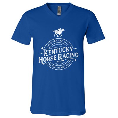 Funny Derby Day Kentucky Horse Racing And Mint Juleps Gift V-Neck T-Shirt