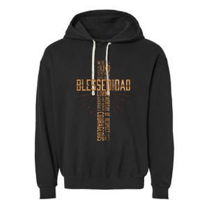 FatherS Day Dad Husband Blessed Dad Christian Garment-Dyed Fleece Hoodie