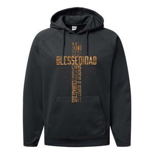 FatherS Day Dad Husband Blessed Dad Christian Performance Fleece Hoodie