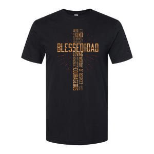 FatherS Day Dad Husband Blessed Dad Christian Softstyle CVC T-Shirt