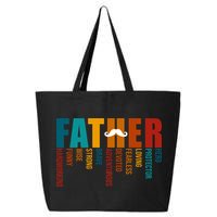 Funny Dad Definition Fathers Day Mustache 25L Jumbo Tote