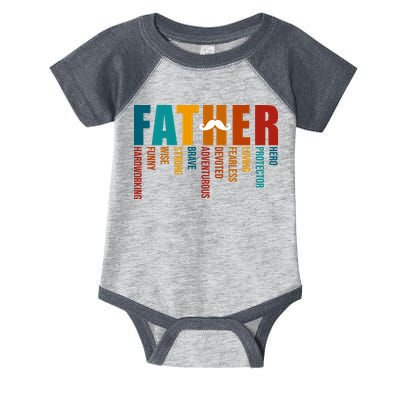 Funny Dad Definition Fathers Day Mustache Infant Baby Jersey Bodysuit
