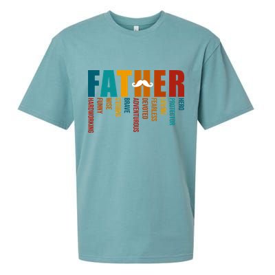 Funny Dad Definition Fathers Day Mustache Sueded Cloud Jersey T-Shirt