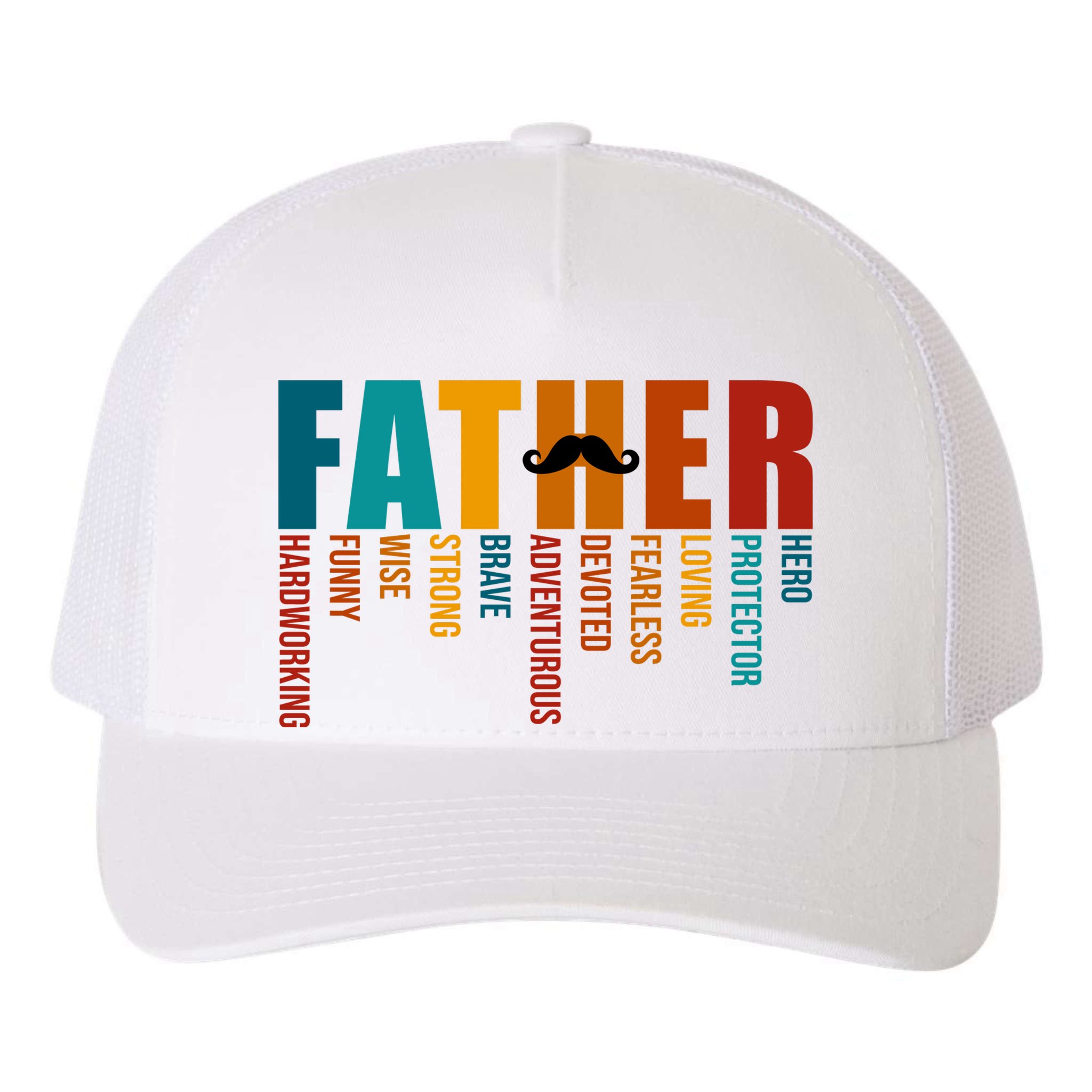 Funny Dad Definition Fathers Day Mustache Yupoong Adult 5-Panel Trucker Hat
