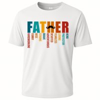Funny Dad Definition Fathers Day Mustache Cooling Performance Crew T-Shirt
