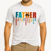 Funny Dad Definition Fathers Day Mustache Cooling Performance Crew T-Shirt