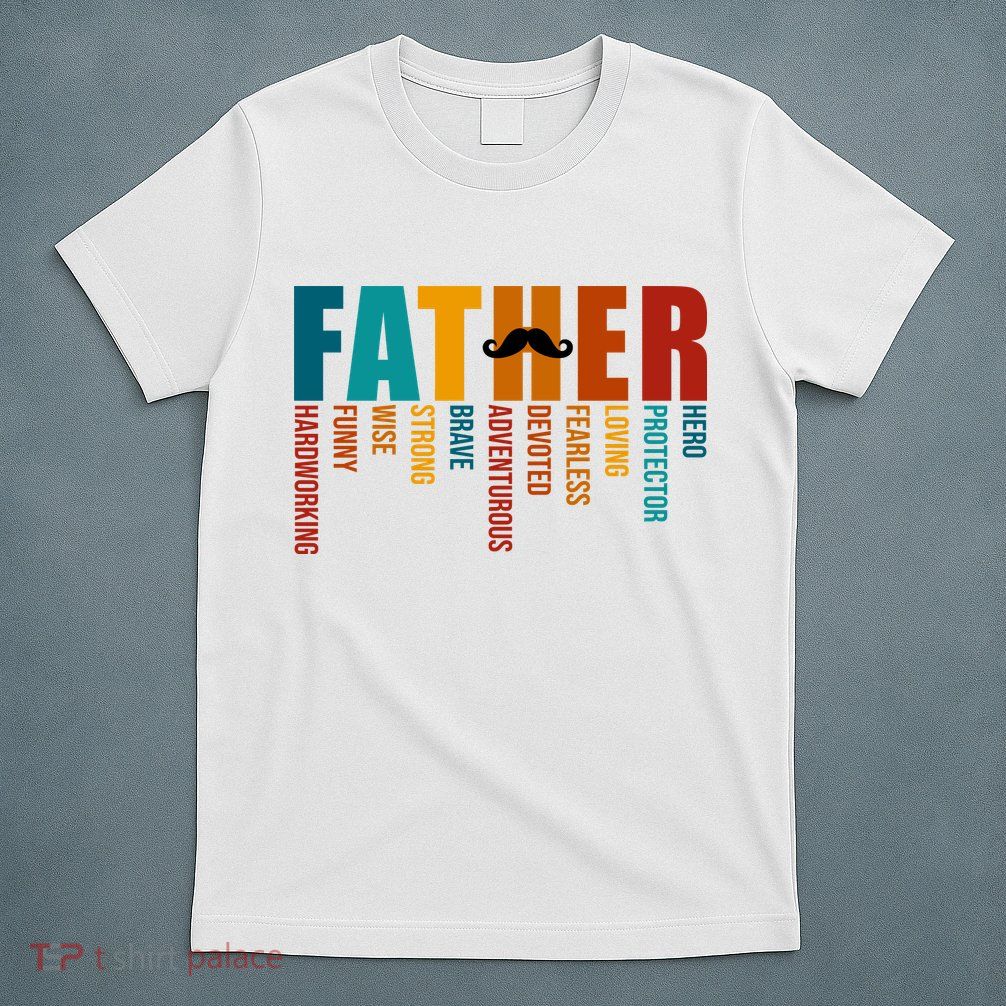 Funny Dad Definition Fathers Day Mustache T-Shirt