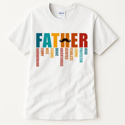 Funny Dad Definition Fathers Day Mustache Tall T-Shirt