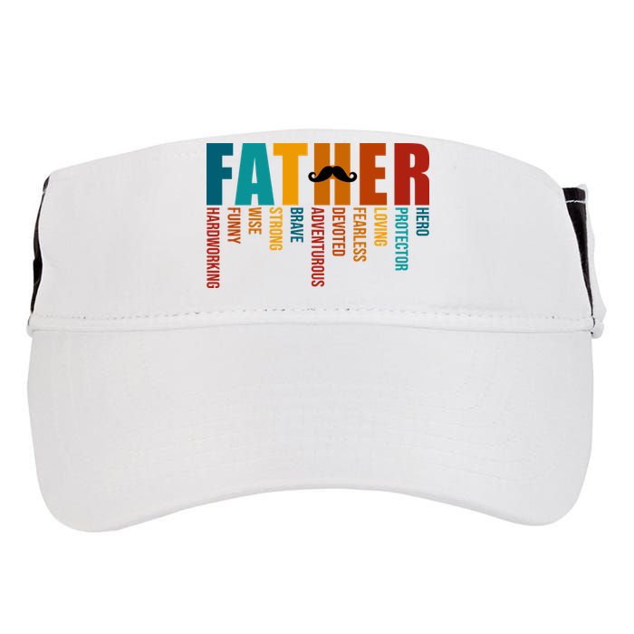 Funny Dad Definition Fathers Day Mustache Adult Drive Performance Visor