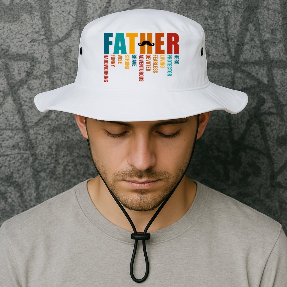 Funny Dad Definition Fathers Day Mustache Bucket Hat