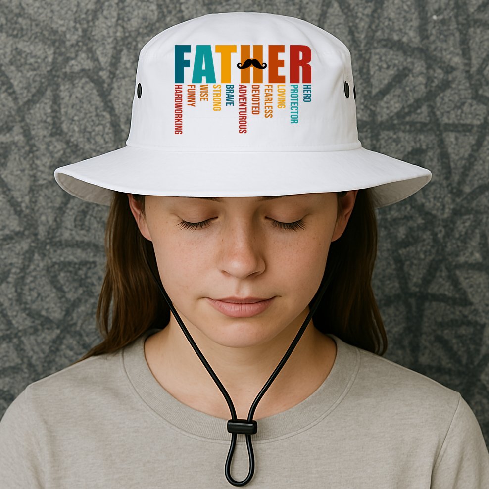 Funny Dad Definition Fathers Day Mustache Bucket Hat