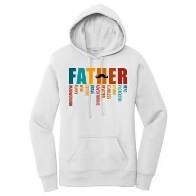 Funny Dad Definition Fathers Day Mustache Women's Pullover Hoodie