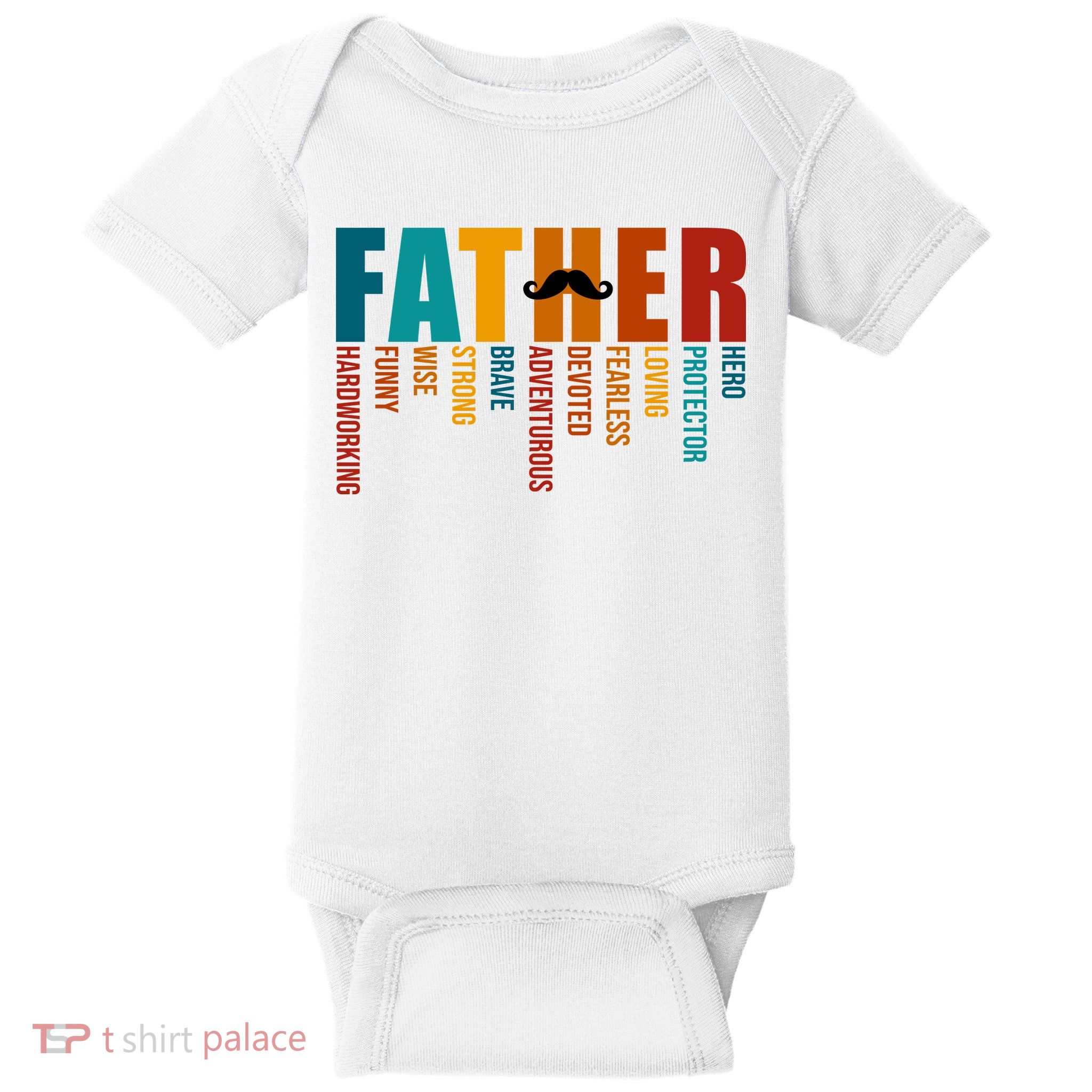 Funny Dad Definition Fathers Day Mustache Baby Bodysuit