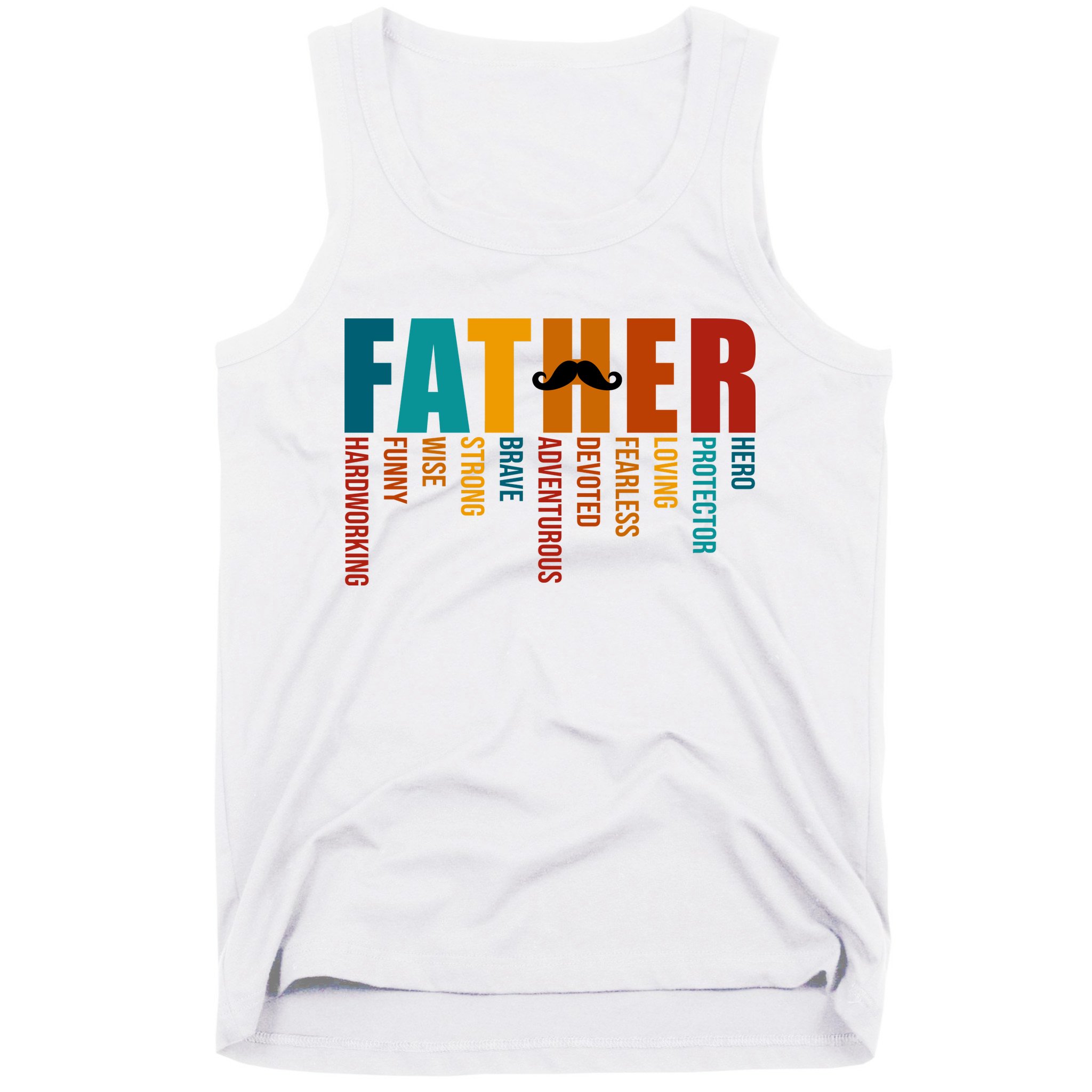 Funny Dad Definition Fathers Day Mustache Tank Top