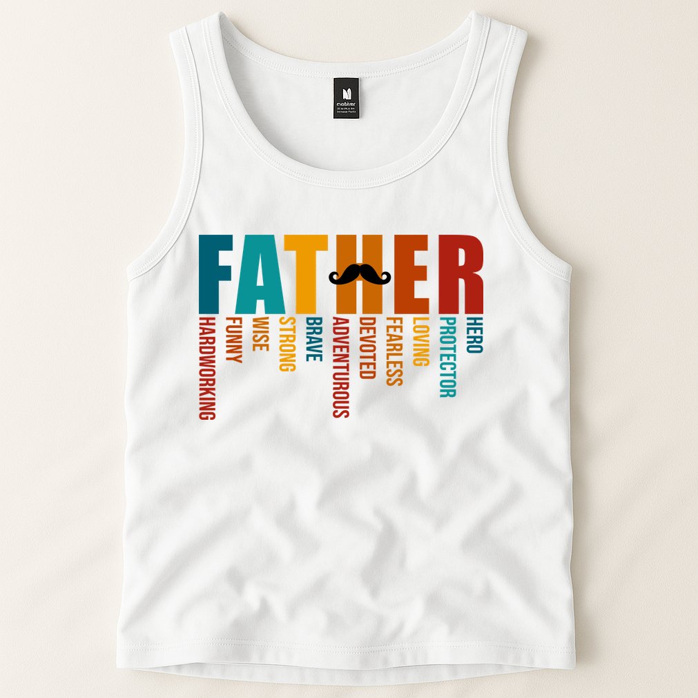Funny Dad Definition Fathers Day Mustache Tank Top