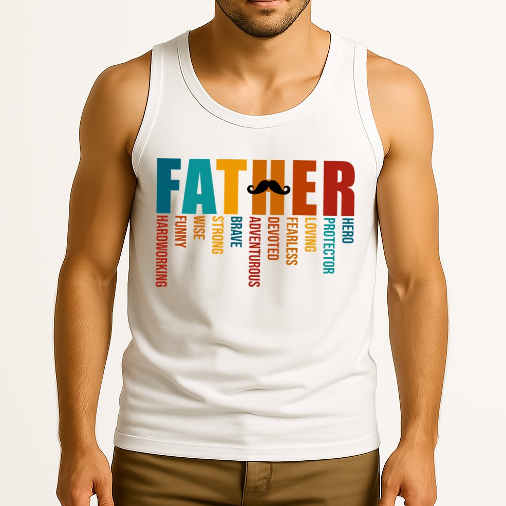 Funny Dad Definition Fathers Day Mustache Tank Top