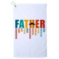 Funny Dad Definition Fathers Day Mustache Golf Towel