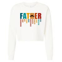 Funny Dad Definition Fathers Day Mustache Cropped Pullover Crew
