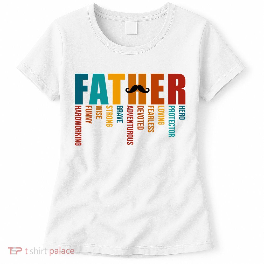 Funny Dad Definition Fathers Day Mustache Womens T-Shirt