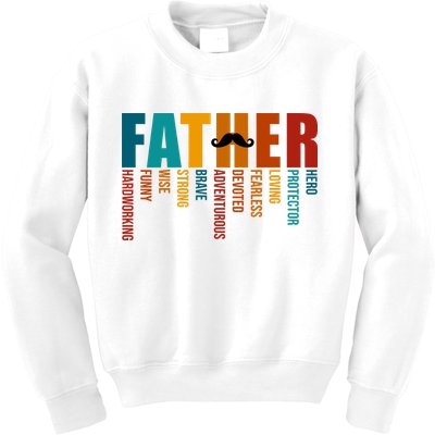 Funny Dad Definition Fathers Day Mustache Kids Sweatshirt