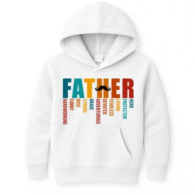 Funny Dad Definition Fathers Day Mustache Kids Hoodie
