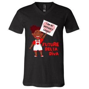 Future Delta Diva Black Sorority 1913 V-Neck T-Shirt