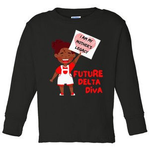 Future Delta Diva Black Sorority 1913 Toddler Long Sleeve Shirt