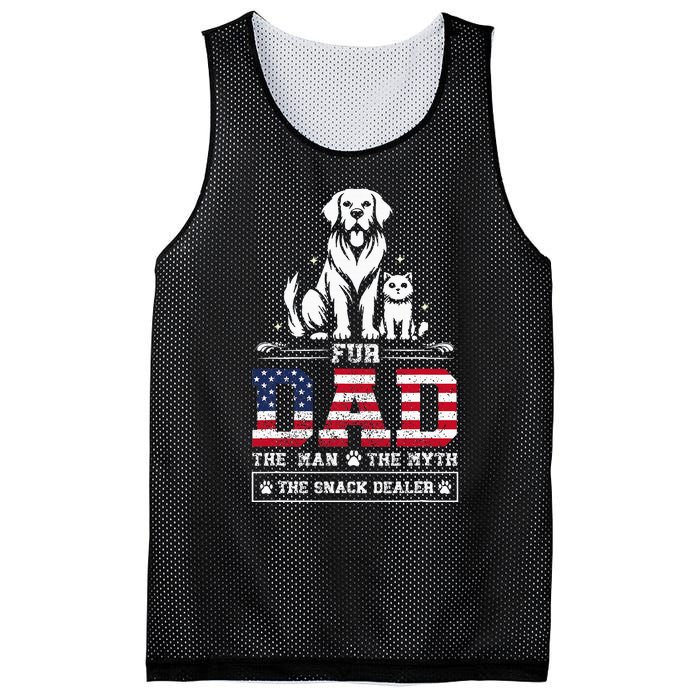 Fur Dad Dog Cat Dog Fathers Day Mesh Reversible Basketball Jersey Tank